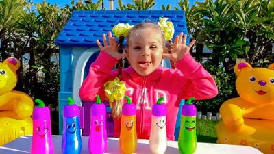  دیانا و روما جدید | بازی با اسلایم و شن بازی در ساحل