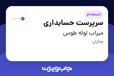  استخدام سرپرست حسابداری در میراب لوله طوس