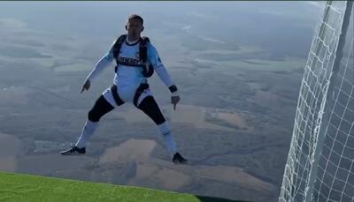  بازی کردن فوتبال در ارتفاع ۱۷۰۰ متری از سطح دریا؛ شادی به سبک کریستیانو رونالدو در ارتفاع بالا