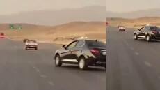  رانندگی خطرناک و حرکات دیوانه وار در جاده با سرعت بسیار بالا