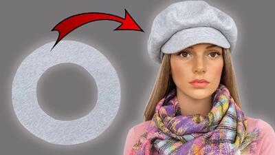  آموزش دوخت کلاه فرانسوی با ۱ الگوی دایره / کلاه در ۵ دقیقه دوخته میشه