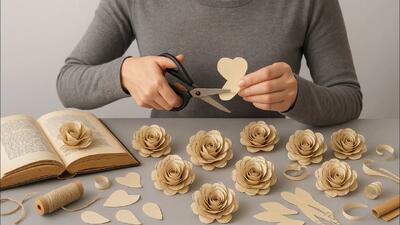  کتاب های قدیمی تون رو دور نندازید، من این گل های زیبا رو تو ۵ دقیقه درست کردم !