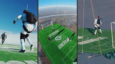  تماشا کنید: مسابقه فوتبال در ارتفاع ۱۸۰۰ متری رکورد زد - گیمفا