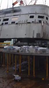  تایم‌ لپس خیره‌ کننده از ساخت کشتی تفریحی + فیلم