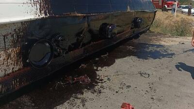  تانکر با ۲۵ هزار لیتر مازوت واژگون شد