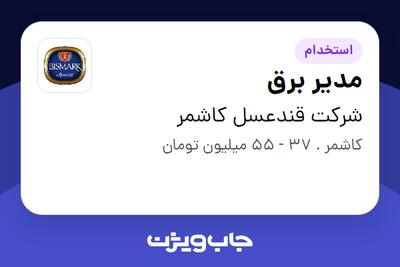  استخدام مدیر برق - آقا در شرکت قندعسل کاشمر