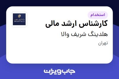  استخدام کارشناس ارشد مالی در هلدینگ شریف والا