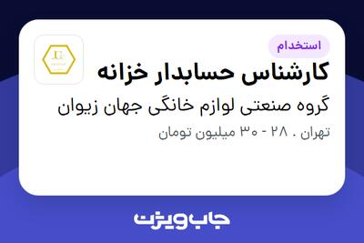  استخدام کارشناس حسابدار خزانه در گروه صنعتی لوازم خانگی جهان زیوان