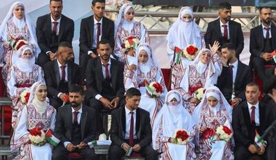  عقدکنان ده‌ها زوج در غزه؛ بمب‌ها هم حریف بله گفتن نشدند