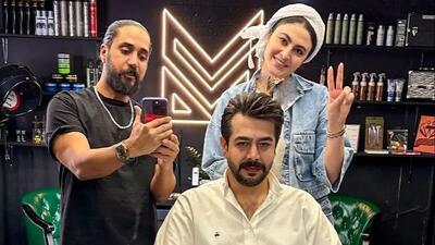  فیلم / نگاهی به حضور قبل عروسی مریم مومن در آرایشگاه آقا داماد / 5 روز مونده به عروسی مریم برای سهیل قاصدی چه کرد ....