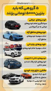  اینفوگرافی| پنج گروهی که باید بنزین ۵۰۰۰ تومانی بزنند