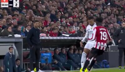  لایی دیدنی کیلیان امباپه به آداما بویرو که عصبانیت مدافع اتلتیک بیلبائو را در پی داشت!