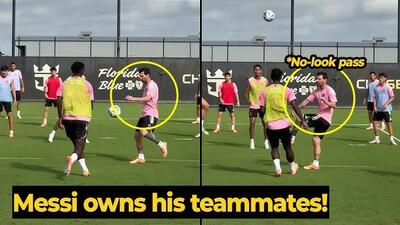  چشم سوم لیونل مسی؛ پاس زیبای مسی بدون نگاه کردن در تمرینات اینتر میامی