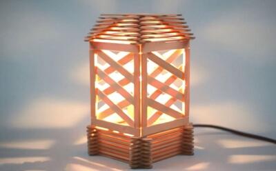 نحوه ساخت یک فانوس تزئینی زیبا با استفاده از چوب بستنی (فیلم)