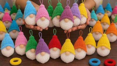 جاکلیدی گنوم ساخته شده از کش مو / فوق العاده آسان و تنها چیزی که نیاز دارید یک کش مو است!