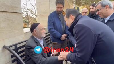  قالیباف، وزیر ورزش و سایر مسئولان خراسان را به دیدار پدرش برد + فیلم