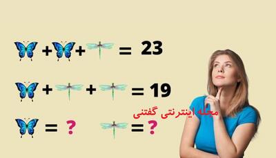  آیا می‌توانید در کمتر از 9 ثانیه به ارزش عددی پروانه و سنجاقک پی ببرید؟