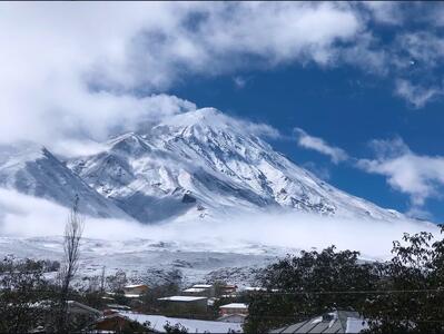 دماوند پوشیده از برف شد + ۲ ویدئو