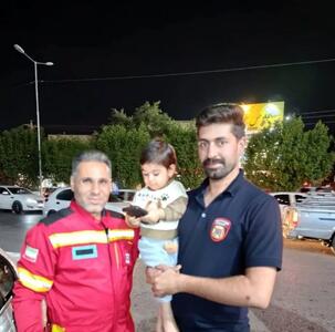  نجات کودک ۲ ساله گرفتار در خودرو در دزفول