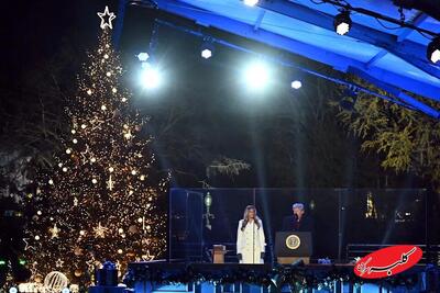 ببینید | ترامپ و ملانیا درخت کریسمس ملی را جلوی کاخ سفید روشن کردند - کلبه سرگرمی