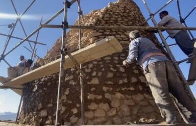  برج سنگی زارکوئیه بهاباد مرمت و بازسازی شد