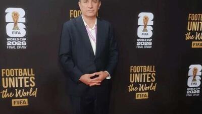 حضور امیر قلعه‌نویی، سرمربی تیم ملی فوتبال ایران در محل قرعه‌کشی جام جهانی