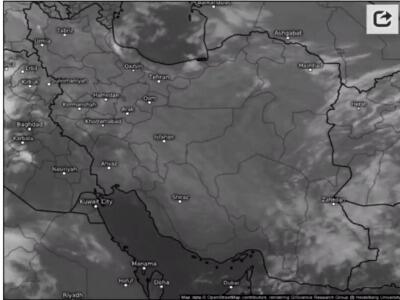 روند افزایش ابر در آسمان کشور بر اساس تصاویر ماهواره‌ای