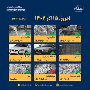 اینفوگرافیک / امروز ۱۵ آذر قیمت ها چقدر است؟