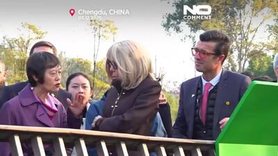 بانوی اول فرانسه از مرکز پرورش پانداها بازدید کرد