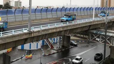 انسداد شبانه مسیر شرق به غرب تونل نیایش و پل صدر