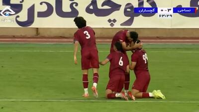 گل سوم نساجی به نفت و گاز گچساران (علیرضا ملکی)