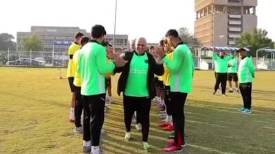 مراسم معارفه علیرضا منصوریان در تمرین الطلبه عراق