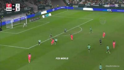 ویدیو: گل چهارم بارسلونا به رئال بتیس توسط فران تورس