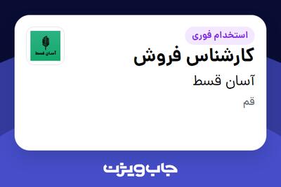  استخدام کارشناس فروش - خانم در آسان قسط