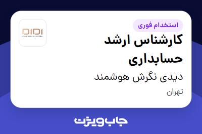  استخدام کارشناس ارشد حسابداری - خانم در دیدی نگرش هوشمند