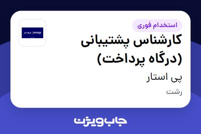  استخدام کارشناس پشتیبانی (درگاه پرداخت) - خانم در پی استار