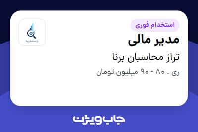  استخدام مدیر مالی در تراز محاسبان برنا