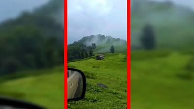  فیلم بارش باران در روستای ییلاقی اولسبلنگاه ماسال