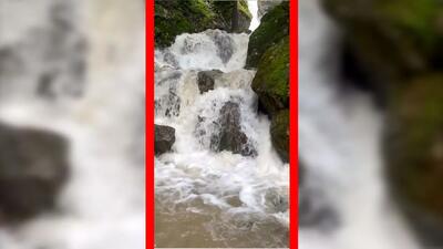  فیلم آبشار پشمکی و مناظر سبز اطراف