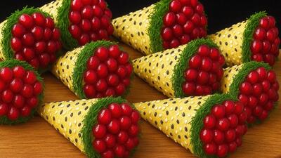  طرز تهیه خوراکی جذاب یلدایی با انار و نان لواش / همه عاشقش میشن