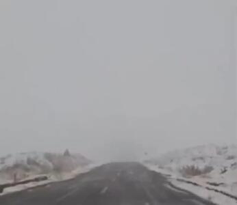 بارش برف در محور چالدران به خوی