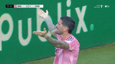گل دوم اینتر میامی به ونکوور وایتکپز (رودریگو دی‌پائول)