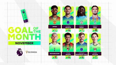 نامزدهای بهترین گلهای لیگ انگلیس در ماه نوامبر 2025