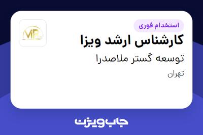  استخدام کارشناس ارشد ویزا در توسعه گستر ملاصدرا
