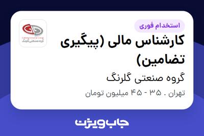 استخدام کارشناس مالی (پیگیری تضامین) در گروه صنعتی گلرنگ