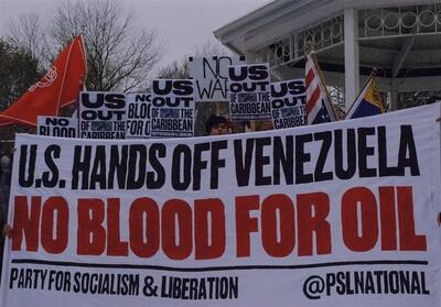 تجمع اعتراضی مقابل کاخ سفید در مخالفت با اقدامات آمریکا علیه ونزوئلا - تسنیم