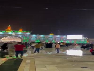  بارش باران در بین‌الحرمین کربلای معلی