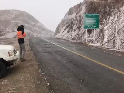  بارش برف در محور طالقان
