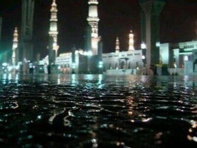 ببینید/ بارش شدید باران در مدینه
