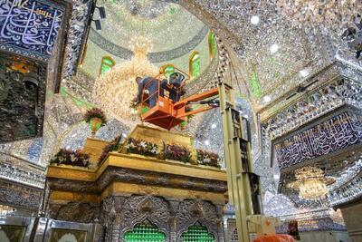  آماده‌سازی حرم امیرالمومنین (ع) و اباعبدالله الحسین (ع) به مناسبت میلاد حضرت فاطمه (س) | تصاویر